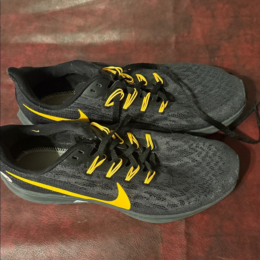 Pittsburgh Steelers Nike Black and Yellow Athletic Sneakers